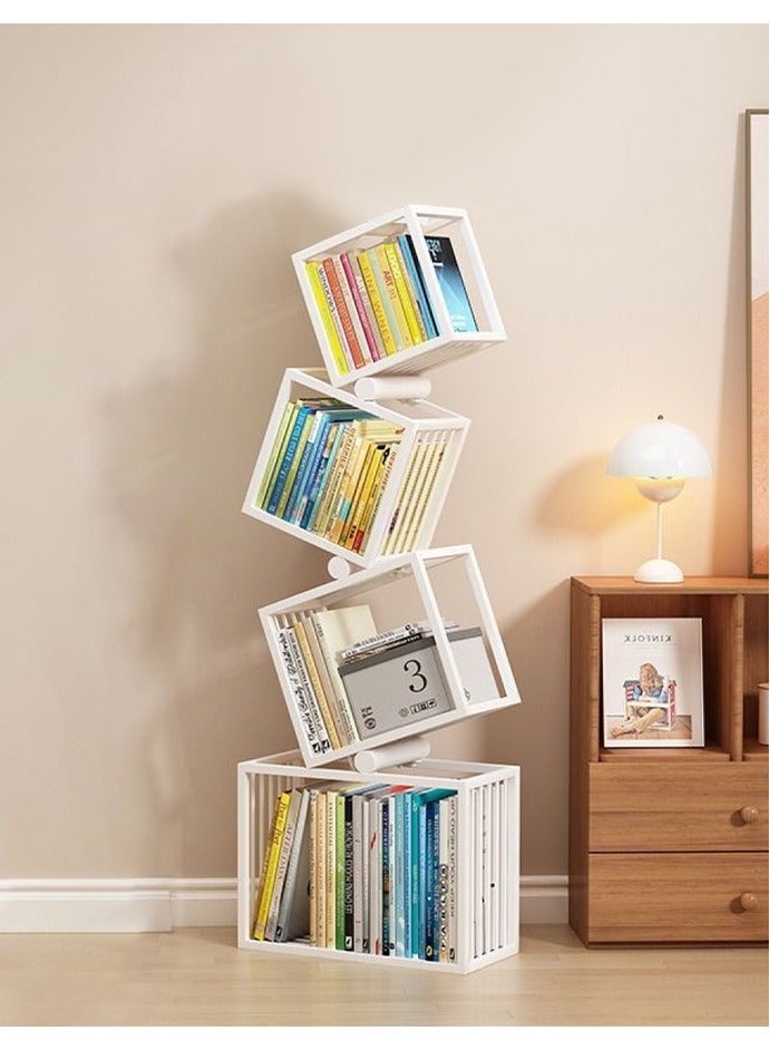 رفوف كتب فريدة الشكل، أربعة مربعات، ديكور منزلي، رفوف غير منتظمة للتخزين - Image 1