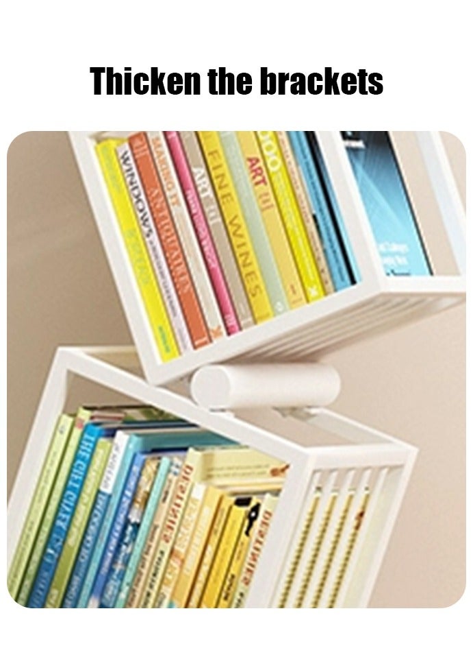 رفوف كتب فريدة الشكل، أربعة مربعات، ديكور منزلي، رفوف غير منتظمة للتخزين - Image 2