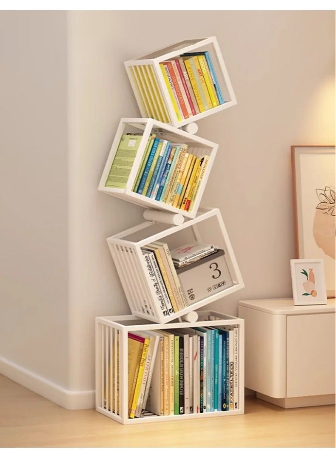رفوف كتب فريدة الشكل، أربعة مربعات، ديكور منزلي، رفوف غير منتظمة للتخزين - Image 5