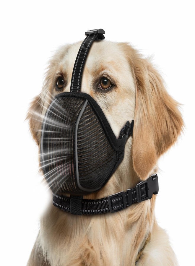 BONTHEE Dog Muzzle,Mesh Soft Muzzle for Small Medium Large Sized Dogs, Adjustable Puppy Muzzles with Collar Prevents Chewing,Biting & Scavenging | Allows Panting, Drinking & Grooming (M) - Image 1