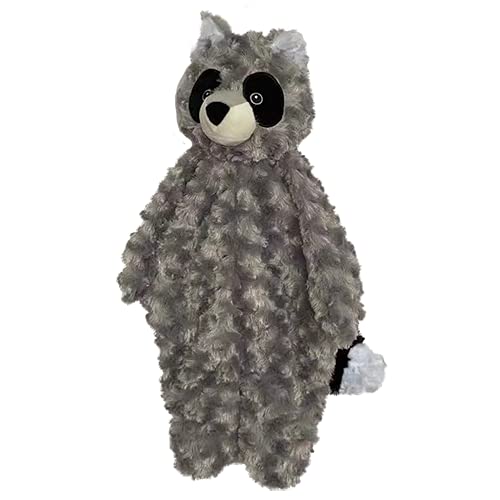 Pet Lou Stuffingless Floppy Plush Dog Toys with Durable Squeak and Crinkle Paper Dog Chew Toys Grey 19 Floppy Raccoon - Image 2