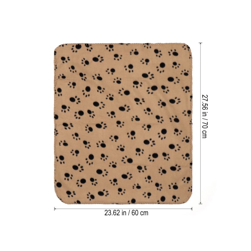 Pet Blanket for Dog Cat Animal Paw Double-sided Fleece Blankets All Year Round Puppy Kitten Bed Sleep Mat 60x70cm (Beige Background with ) - Image 3