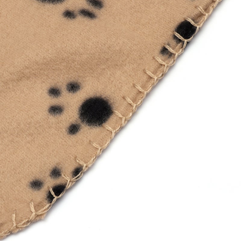 Pet Blanket for Dog Cat Animal Paw Double-sided Fleece Blankets All Year Round Puppy Kitten Bed Sleep Mat 60x70cm (Beige Background with ) - Image 5