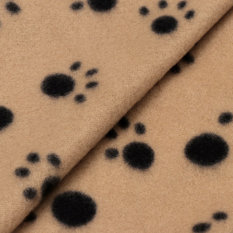 Pet Blanket for Dog Cat Animal Paw Double-sided Fleece Blankets All Year Round Puppy Kitten Bed Sleep Mat 60x70cm (Beige Background with ) - Image 4