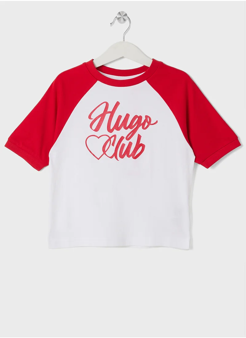 HUGO Kids logo color block T-Shirt