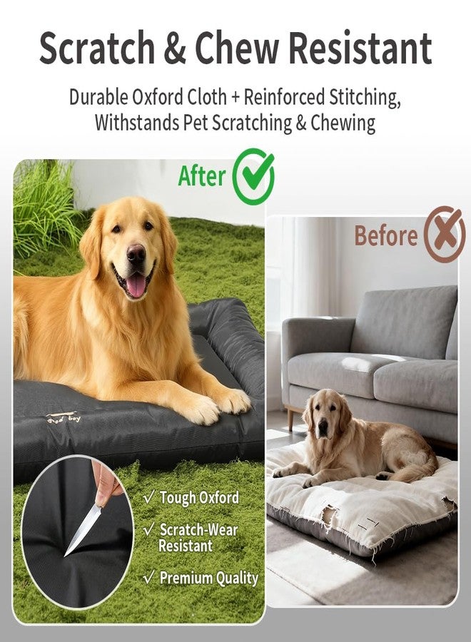 SOMAHE Medium Dog Bed with Removable Washable Cover - Orthopedic Dog Crate Pad, Waterproof Oxford Fabric, Non-Slip Bolster Bed for Medium Dogs, 36x23 Inch, Black - Image 4