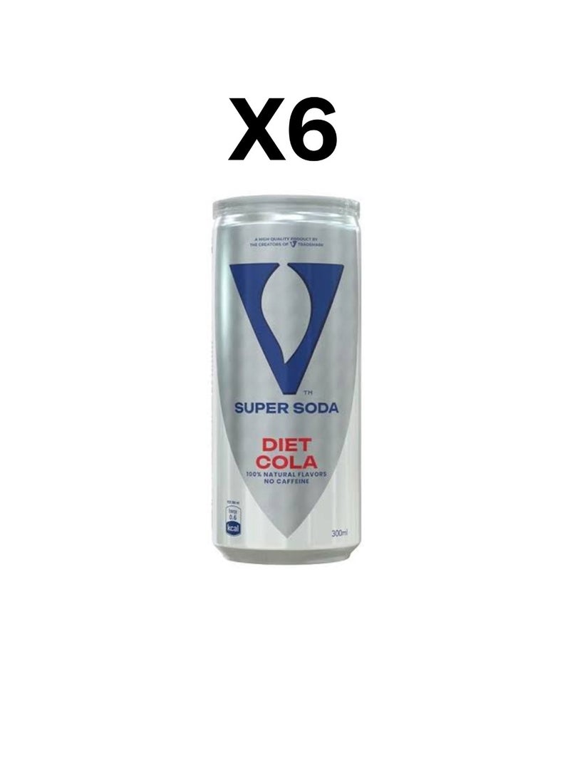 V7 V Soda diet Zero sugar 300مل X6 Cans 