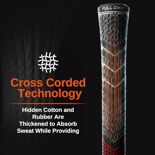 Full Choice Cross Corded Golf Grips 13 Pack, Low Taper Design, Choose from 13 Grips or 13 Grips with All Kits, 3 Sizes 5 Colors Options, Multi-compound Hybrid Golf Club Grips, CG01 Series - Image 4