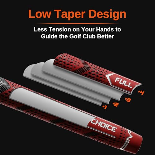 Full Choice Cross Corded Golf Grips 13 Pack, Low Taper Design, Choose from 13 Grips or 13 Grips with All Kits, 3 Sizes 5 Colors Options, Multi-compound Hybrid Golf Club Grips, CG01 Series - Image 3