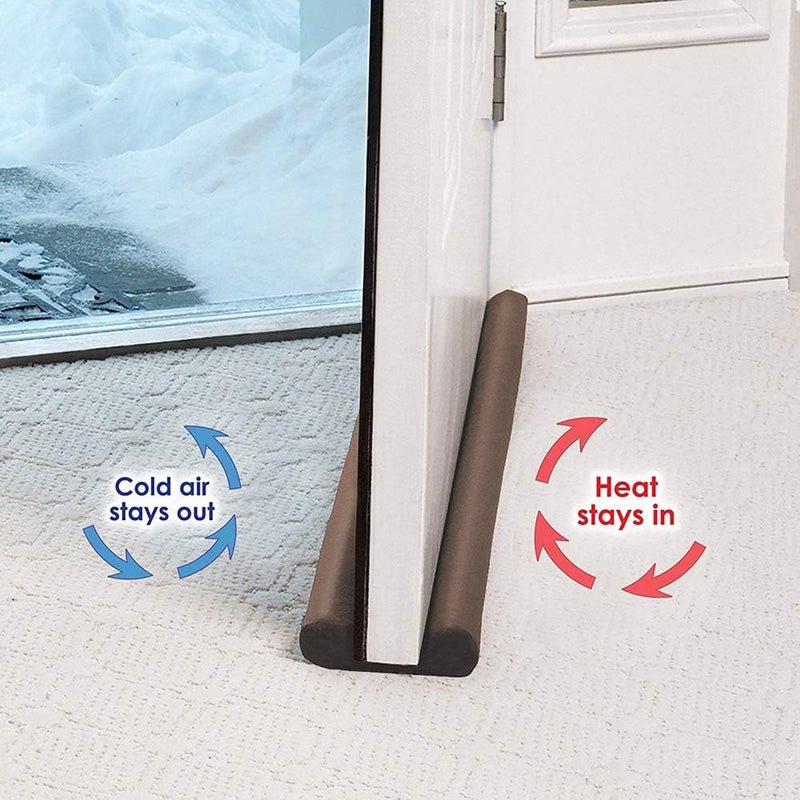 Under Door Draft Blocker Twin draft guard reduce Noise Breeze Blocker Adjustable Door gap Sweeps - Image 2