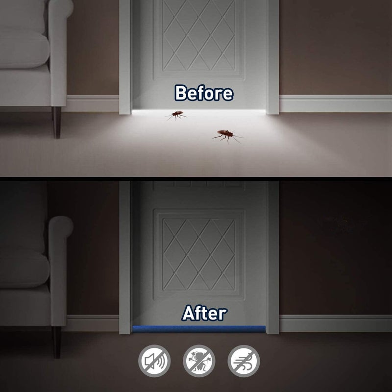 Under Door Draft Blocker Twin draft guard reduce Noise Breeze Blocker Adjustable Door gap Sweeps - Image 3