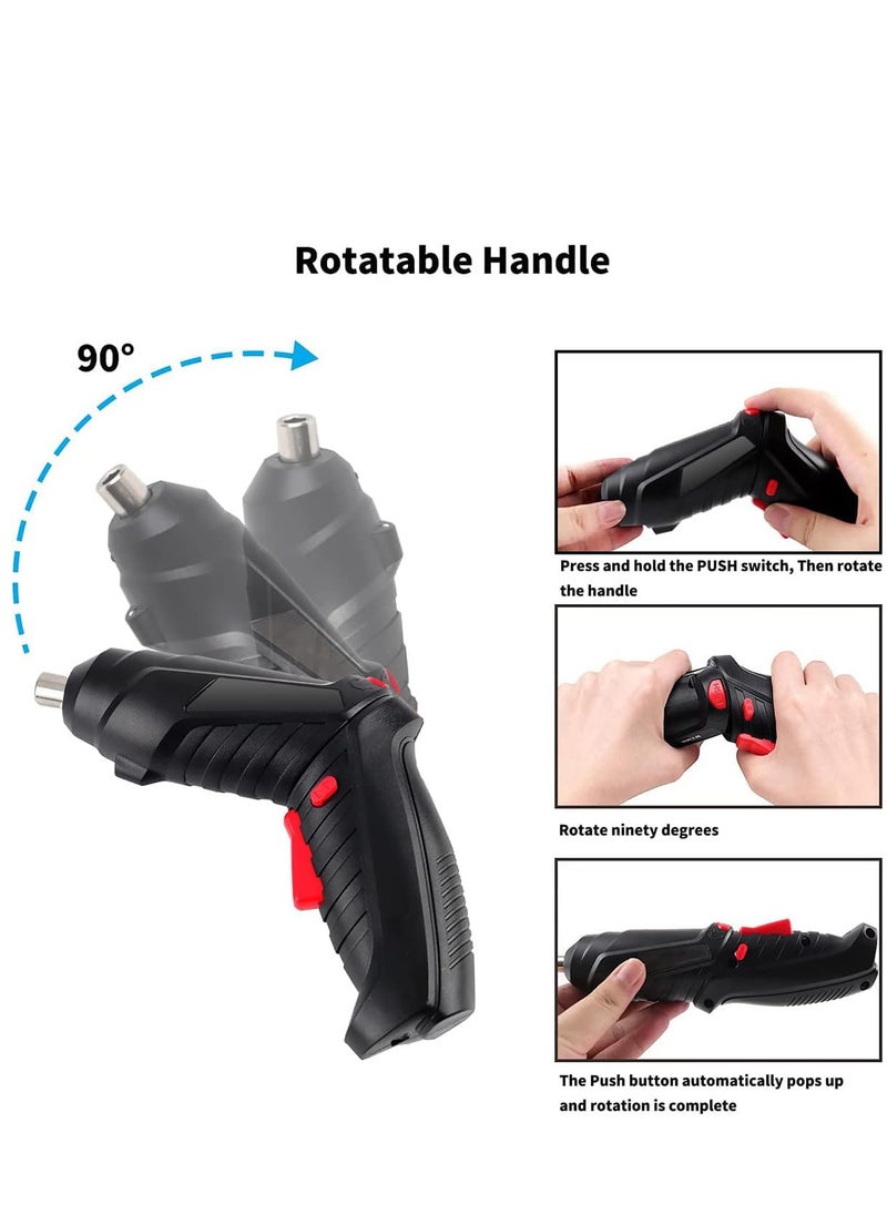 Generic Cordless Drill Set, Rechargeable Power Screwdriver Set, With LED Lights, Suitcase, 47PCS Drill/Screwdriver Accessories, Suitable For Home and Office Manual Tools  - Image 4
