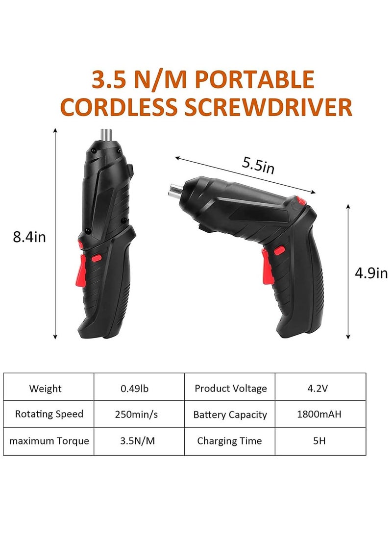 Generic Cordless Drill Set, Rechargeable Power Screwdriver Set, With LED Lights, Suitcase, 47PCS Drill/Screwdriver Accessories, Suitable For Home and Office Manual Tools  - Image 5