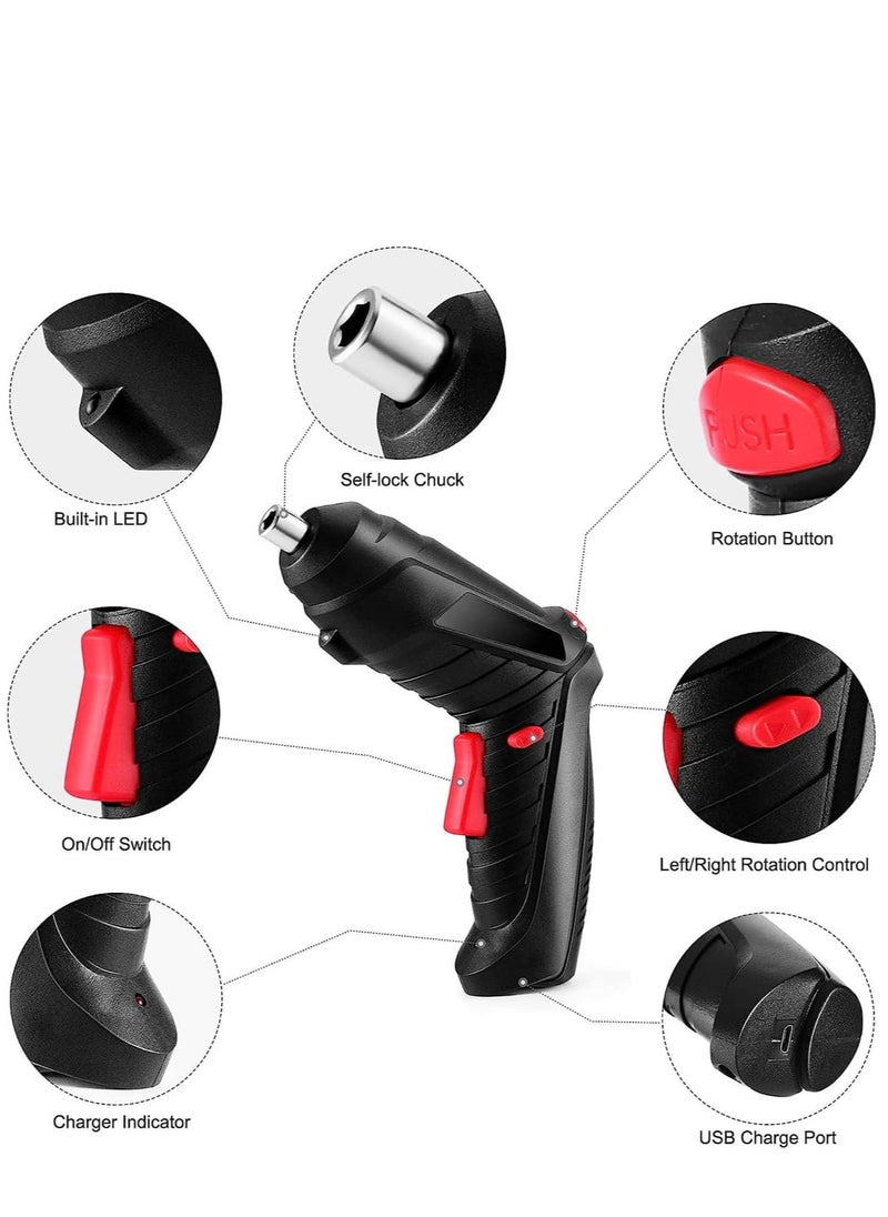 Generic Cordless Drill Set, Rechargeable Power Screwdriver Set, With LED Lights, Suitcase, 47PCS Drill/Screwdriver Accessories, Suitable For Home and Office Manual Tools  - Image 2