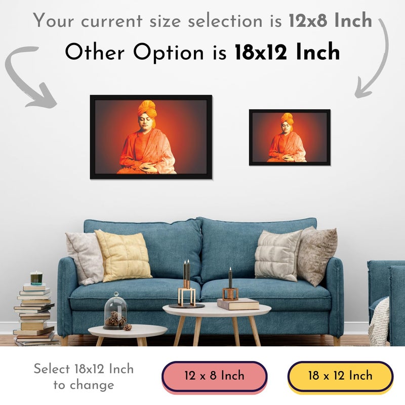 Mad Masters Swami Vivekananda Religious Teacher Painting Photo Frame for Living Room Bedroom Home Decor and Wall Decoration MM 2085 8x12 Inch Paper Without Plexi Glass - Image 4