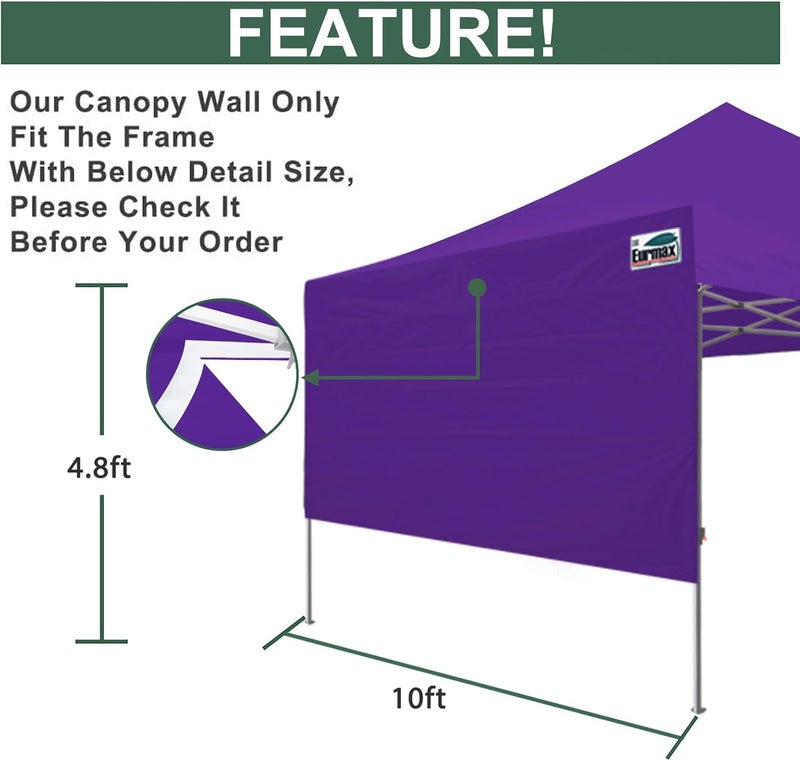 Eurmax USA 10ft Instant Canopy SunWall Canopy Tent Sidewall for Pop Up Canopy Tent,1 Pack Removable Sidewall Only(Purple) - Image 4