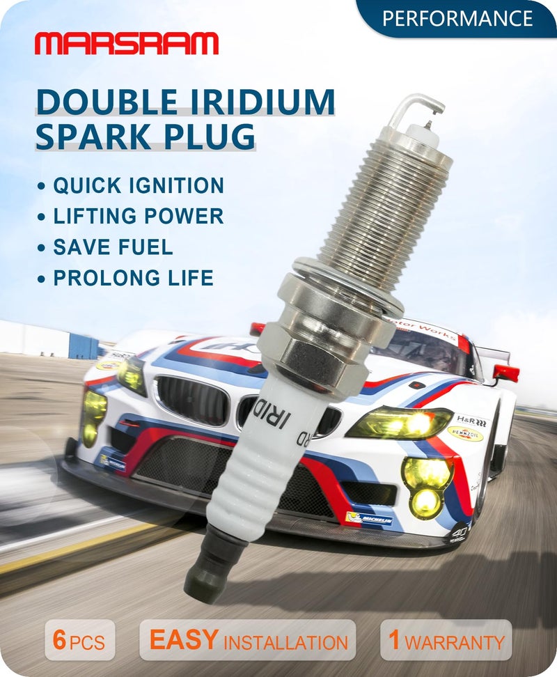 Marsram UF487 Ignition Coil Pack & Double Iridium Spark Plug Fit for Toyota Lexus 2005-2018 Camry Highlander Avalon Rav4 Sienna Venza RX350 ES350 RX450h 3.5L V6 Replace 90919-02251 90919-A2002 6Pcs - Image 5