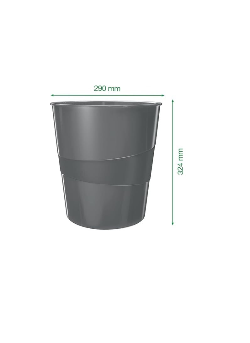LEITZ Leitz 5278 (15 Litre) Waste Bin, Plastic, Wow Range, Yellow  - Image 2