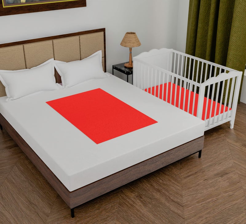 Daksh Baby Dry Sheet/Waterproof Sheet/Baby Sleeping Mat/Bed Protector/Quick Drying/Absorbent Dry Sheet (Small 20"x28"Inch)-Red - Image 3