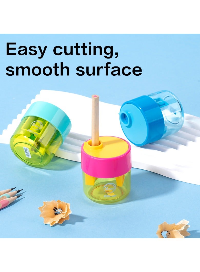 Deli EH558 sharpener قلم رصاص ثنائي الفتحة، 12 قطعة/علبة، ألوان متنوعة مثالي للاستخدام المدرسي والإبداعي - Image 1