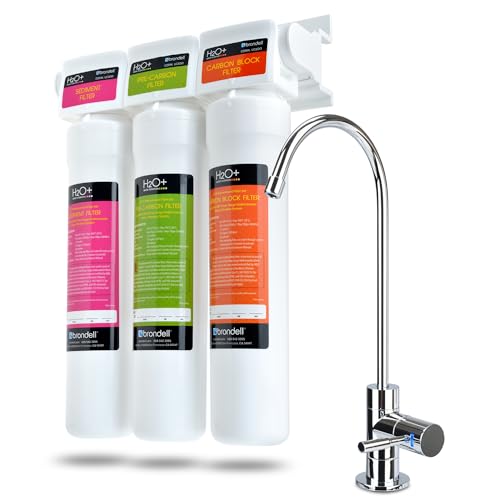 Brondell Coral UC300 Under Sink Water Filtration System – Reduces PFAS, Lead, & Chlorine in Drinking Water, Water Purifier with Designer Chrome Faucet – Quick Change Filter, WQA Gold Seal-Certified - Image 1