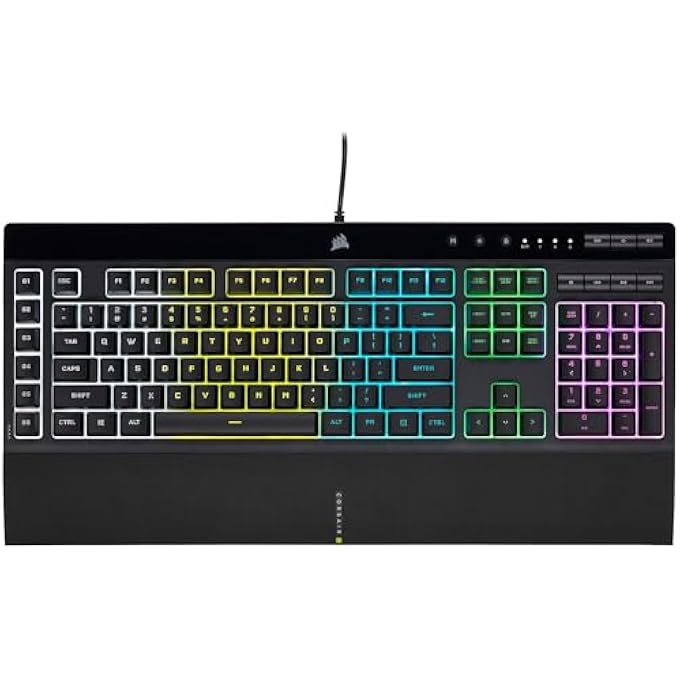rayihni لوحة مفاتيح الألعاب K55 RGB PRO، سوداء - Image 1
