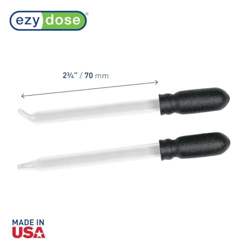 EZY DOSE Flents Straight Bent Tip Medicine Droppers Bottle Transparent and Black 2 Count - Image 3
