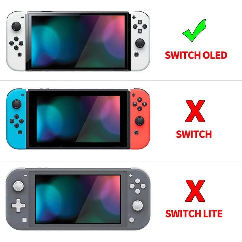 playvital Protective Case for Nintendo Switch OLED with Extra Stand - Cherry Blossoms Kitten Dockable Hard Shell Cover + Silicone Grips for Switch OLED with Thumb Grips, Shockproof - Pink - Image 2