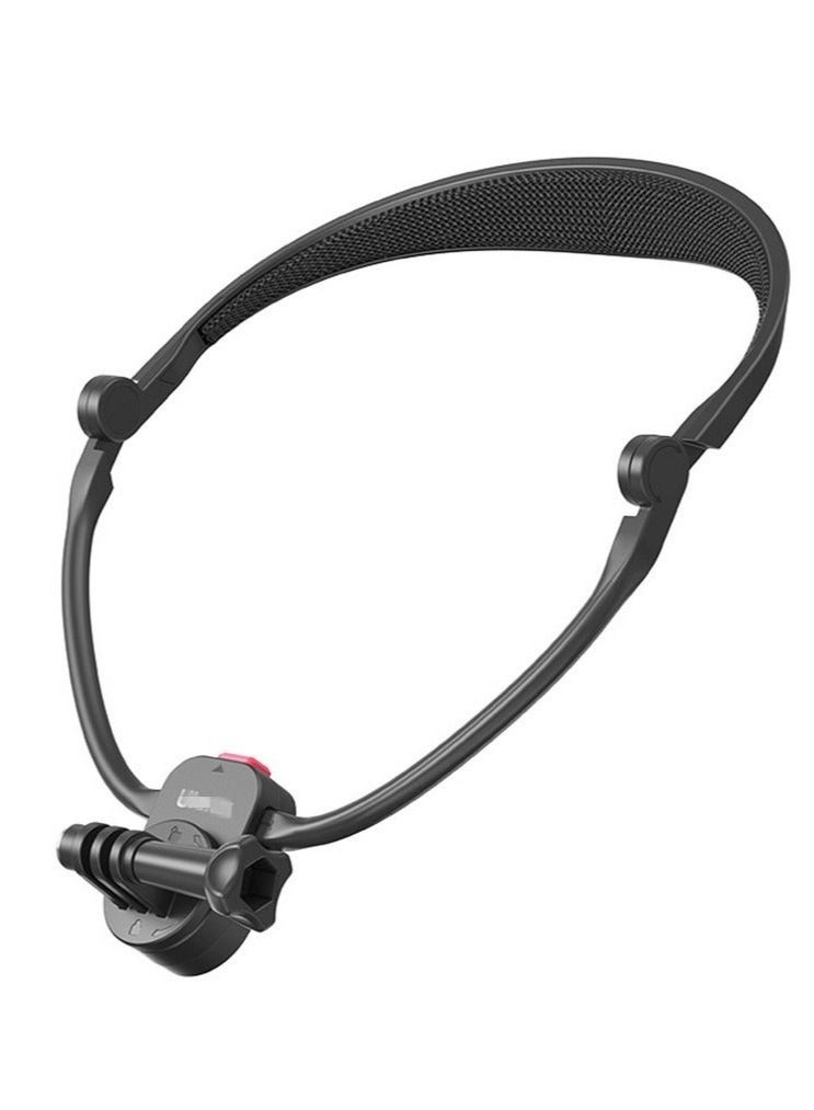 Action Camera Neck Mount Bracket for POV/VLOG, Extendable Selfie Neck Holder Mount Kit for Cycling/Travel, Compatible with GoPro MAX Hero, DJI, SJCAM, and Cell Phone (Black) - Image 1