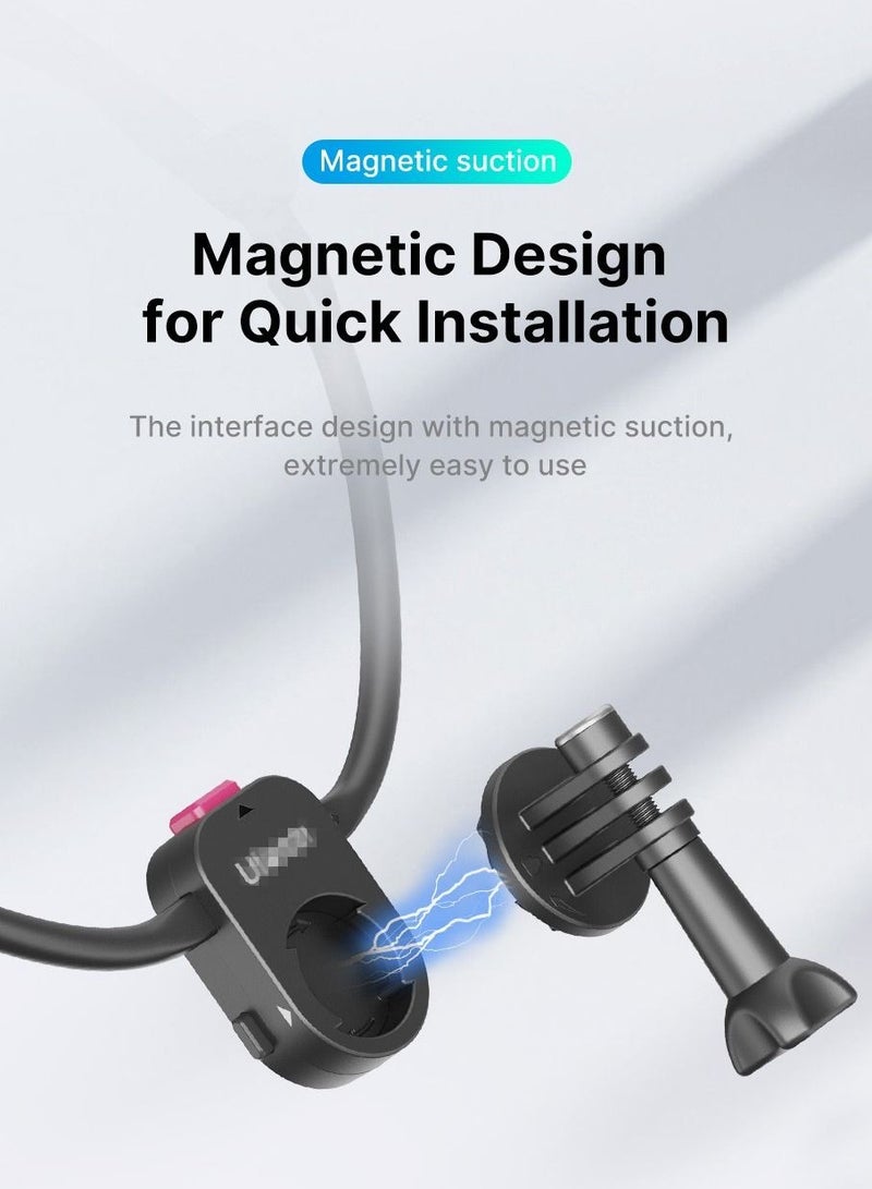 Action Camera Neck Mount Bracket for POV/VLOG, Extendable Selfie Neck Holder Mount Kit for Cycling/Travel, Compatible with GoPro MAX Hero, DJI, SJCAM, and Cell Phone (Black) - Image 5