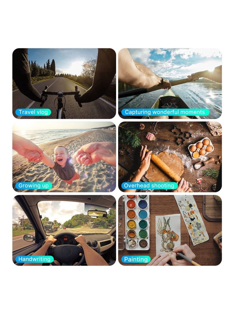 Action Camera Neck Mount Bracket for POV/VLOG, Extendable Selfie Neck Holder Mount Kit for Cycling/Travel, Compatible with GoPro MAX Hero, DJI, SJCAM, and Cell Phone (Black) - Image 3