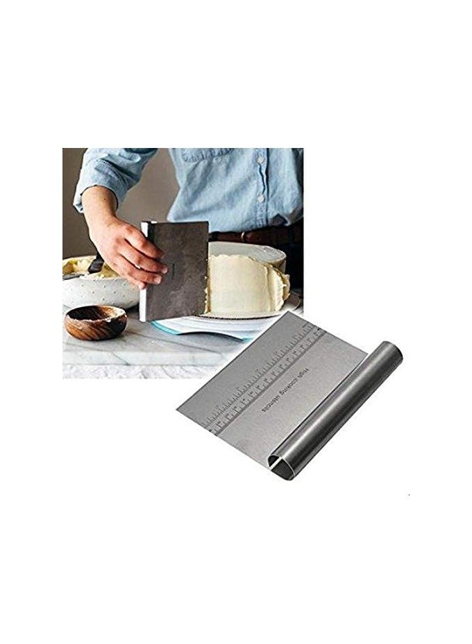 Stainless Steel Cake Smoother & Dough Scraper Cutter – Multipurpose Baking Tool for Fondant, Icing, Pastry & Bread – Durable & Easy to Clean - Image 3
