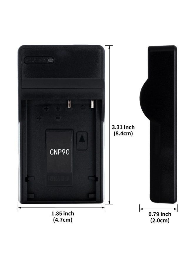 Norifon - NP-90 USB Charger for Casio Exilim EX-FH100, Exilim EX-FH100BK, Exilim EX-H10, Exilim EX-H15, Exilim EX-H20G, Exilim EX-H20GBK, Exilim EX-H20GSR Camera and More - Image 1