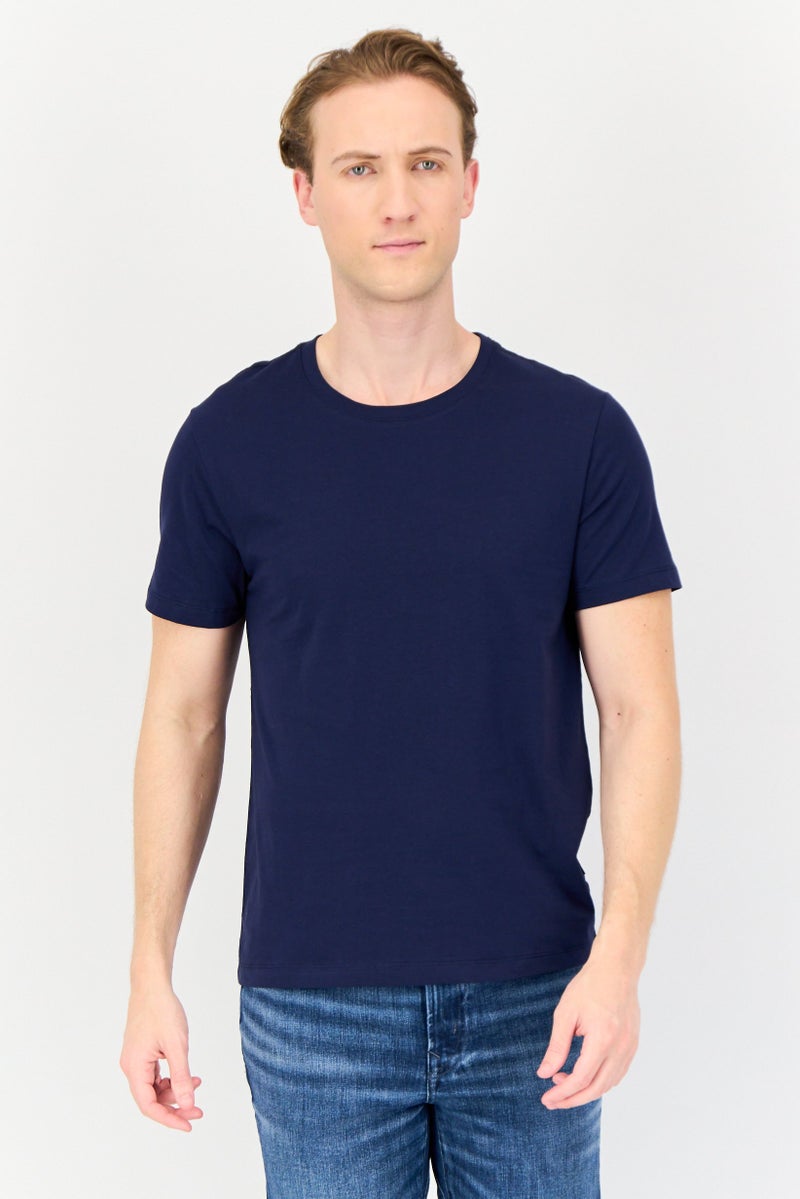 VINCE CAMUTO تي شيرت رجالي بأكمام قصيرة بياقة دائرية، أزرق داكن - Image 1