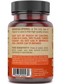 Deva Vegan Vitamin D2 800 Iu Ergocalciferol Supplement With No Animal Ingredients 90 Tablets (Pack Of 2)  - Image 5