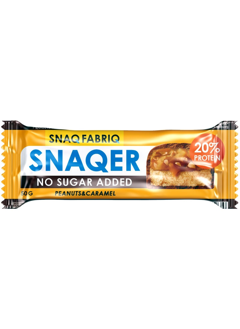 Snaq Fabriq - SNAQER Chocolate Protein bar with Peanuts and Caramel No Sugar Added 12x50g - Image 1