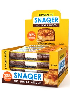Snaq Fabriq SNAQER Chocolate Protein bar with Peanuts and Caramel No Sugar Added 12x50g  - Image 1