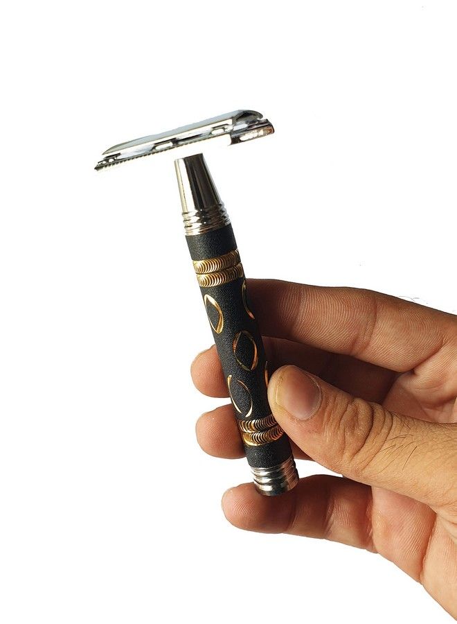 Foreign Holics Stylish Premium Look Black Golden Safety Razor For Men & Boys (Pack Of 1) - Image 2