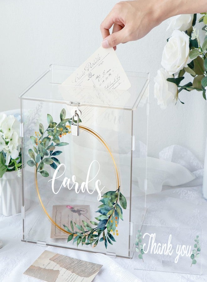 OurWarm Acrylic Wedding Card Box with Lock, DIY Gift Card Box for Wedding Reception with Slot, Clear Wedding Envelope Money Card Box for Party Graduation Baby Shower Birthday Decorations - Image 5