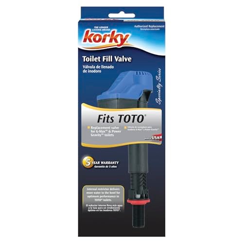 Korky 528T Replacement TOTO Toilet Fill Valve - Fits G-Max and Power Gravity Toilets -Easy to Install -Made in USA, Black - Image 4