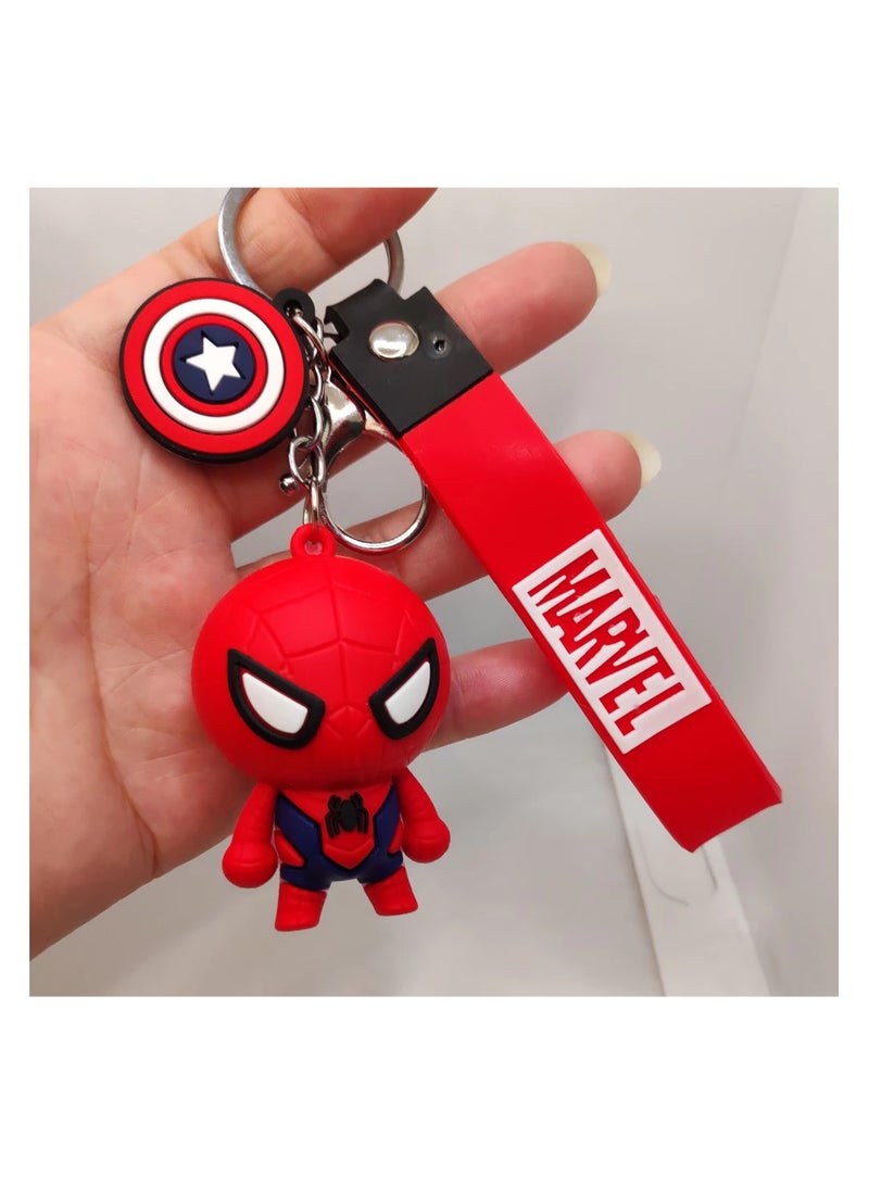 Marvel Keychain 3d Captain America Keychain Silicone With Metal Hook And Band | Avengers Keychains | Spiderman Keychain | Iron Man Keychain | Thor Keychain | Hulk Keychain For Bike , Men , Car , Boys - Image 2