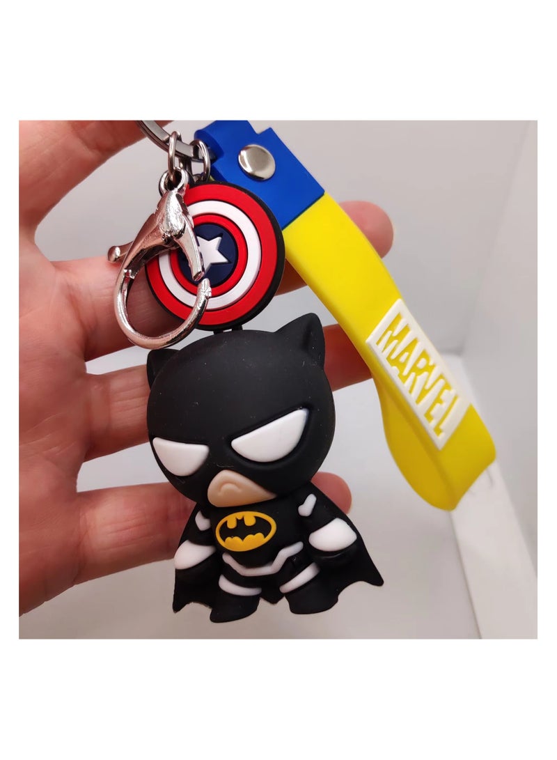 Marvel Keychain 3d Captain America Keychain Silicone With Metal Hook And Band | Avengers Keychains | Spiderman Keychain | Iron Man Keychain | Thor Keychain | Hulk Keychain For Bike , Men , Car , Boys - Image 3