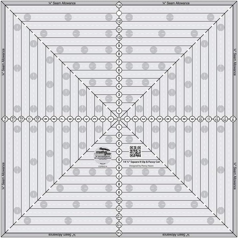 Creative Grids 37cm Square It Up & Fussy Cut Ruler for Quilting - Image 1