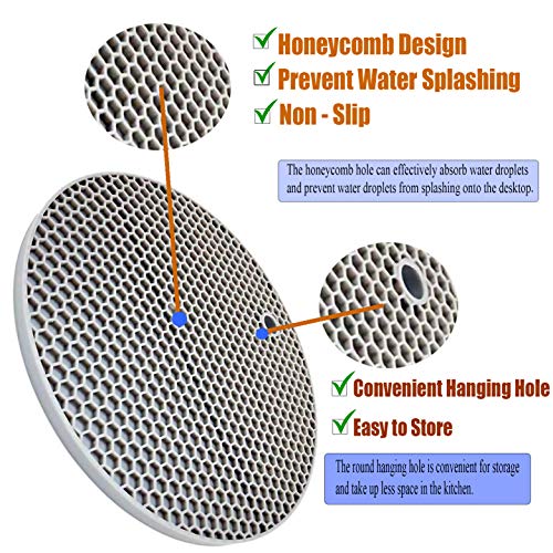 LogHog 5 Pcs Extra Thick Silicone Trivets Pot Holder and Oven Mitts,Trivets for Hot Dish,Nonslip Insulation Honeycomb Rubber Hot Pads for Countertop,Multi-Purpose,Flexible Mats Heat Resistant Potholders,Grey - Image 2