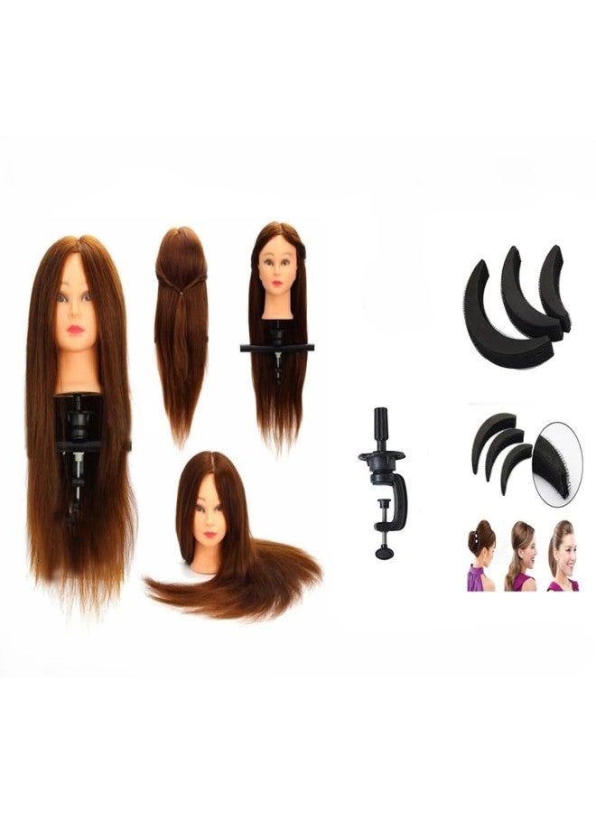 Ritzkart Human Hair 24 Inch Long Soft Practice Dummy Hair Base Bumpits, multicolor, - Image 1