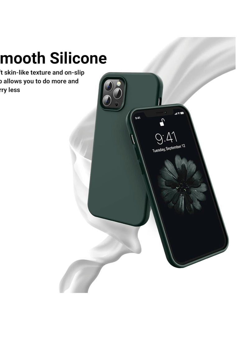 Generic - Compatible with iPhone 15 Pro Case, Liquid Silicone Case, Full Body Protective Cover, Shockproof, Slim Phone Case, Anti-Scratch Soft Microfiber Lining, 6.1 inch (Alpine Green) - Image 1