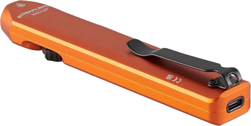 Streamlight 88820 Wedge 1,000-Lumen Max 300-Lumen Standard 1,200-Candela Flat Everyday Carry Flashlight, Includes USB-C Cable and Lanyard, Orange - Image 5
