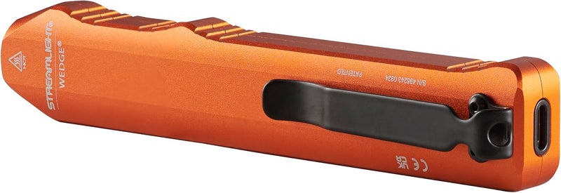 Streamlight 88820 Wedge 1,000-Lumen Max 300-Lumen Standard 1,200-Candela Flat Everyday Carry Flashlight, Includes USB-C Cable and Lanyard, Orange - Image 4