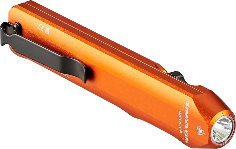 Streamlight 88820 Wedge 1,000-Lumen Max 300-Lumen Standard 1,200-Candela Flat Everyday Carry Flashlight, Includes USB-C Cable and Lanyard, Orange - Image 1