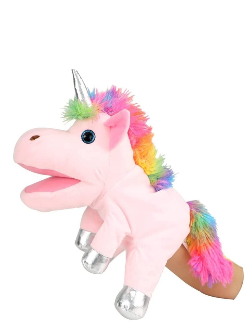 Excefore Animal Hand Puppets Unicorn Toys, Role-Play Toy Puppets for Kids Storytelling Imaginative Pretend Play Teaching Preschool Gifts for  Adults Kids Girls Boys Plush Stuffed Unicorn - Image 1